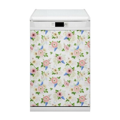 Vaatwasser magneet Getrokken bloemen