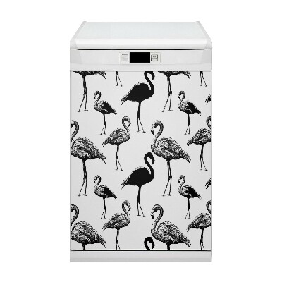 Magnetische Vaatwasser Deur Cover Retro flamingos