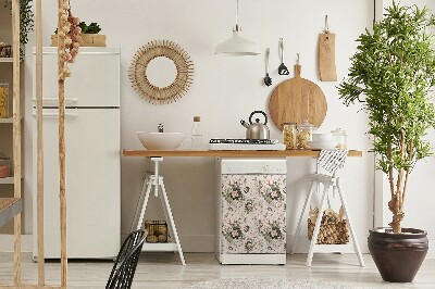 Magnetische Vaatwasser Panel Skin Cover Kleurrijke bloemen