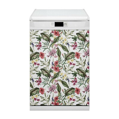 Vaatwasser Panel Cover Tropische bloemen