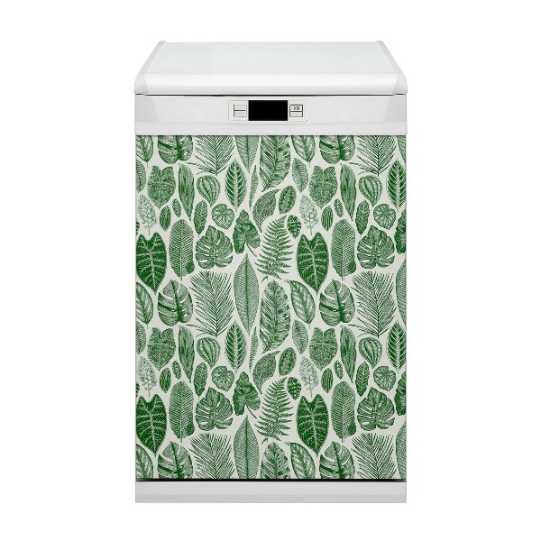 Magnetische Vaatwasser Panel Skin Cover Palm bladeren