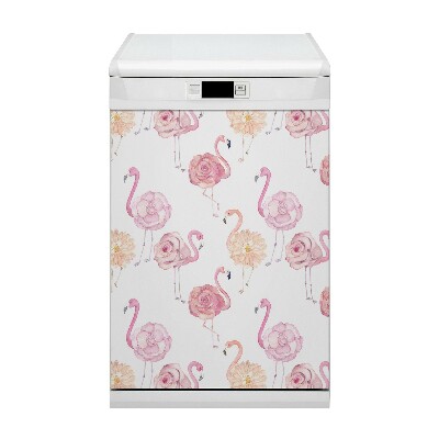 Magnetische Vaatwasser Deur Cover Flamlings bloemen