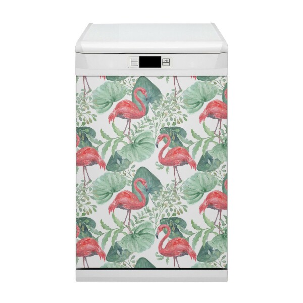 Magnetische Vaatwasser Deur Cover Exotische flamingo's
