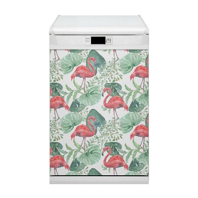 Magnetische Vaatwasser Deur Cover Exotische flamingo's