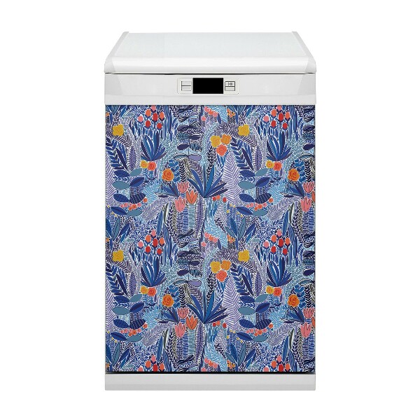 Magnetische Vaatwasser Deur Cover Tropische planten