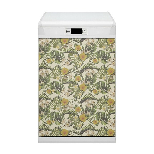 Magnetische Vaatwasser Panel Skin Cover Tropische bloemen