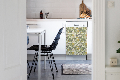 Magnetische Vaatwasser Panel Skin Cover Tropische bloemen