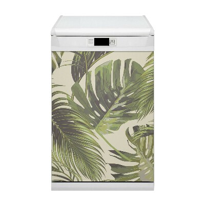 Magnetische Vaatwasser Panel Skin Cover Tropische bladeren