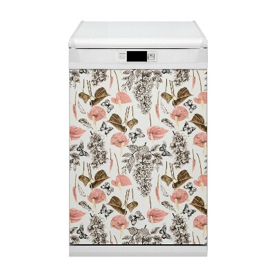 Vaatwasser Panel Cover Bloemen en vlinders