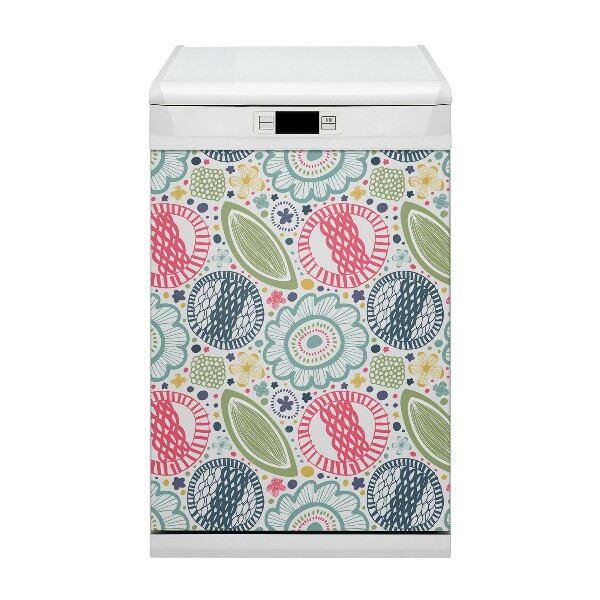Magnetische Vaatwasser Panel Skin Cover Kleurrijke bloemen