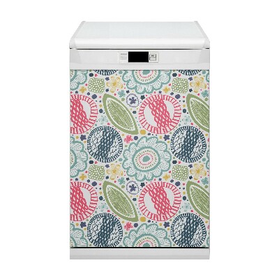 Magnetische Vaatwasser Panel Skin Cover Kleurrijke bloemen