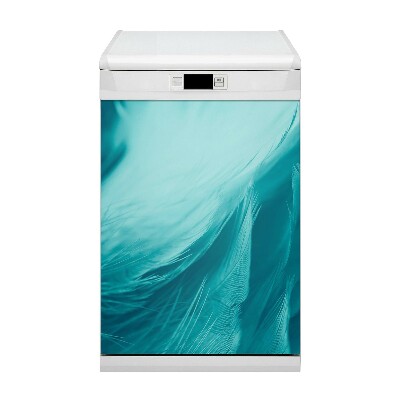 Magnetische Vaatwasser Deur Cover Blauwe veren