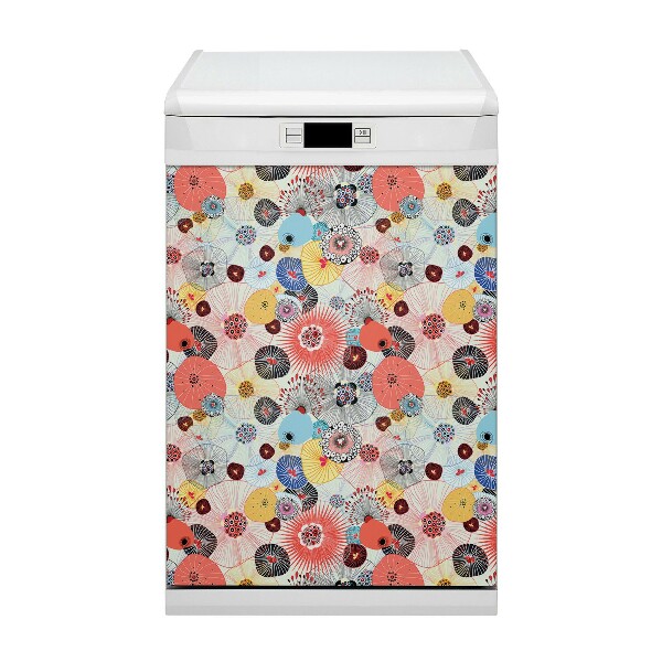 Magnetische Vaatwasser Deur Cover Bloemenpatroon