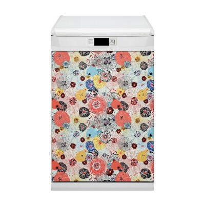 Magnetische Vaatwasser Deur Cover Bloemenpatroon