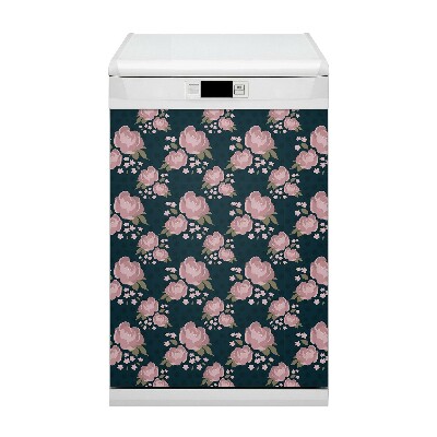 Magnetische Vaatwasser Deur Cover Roze bloemen