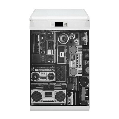 Magnetische Vaatwasser Panel Skin Cover Oude boombox