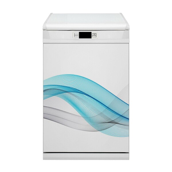 Magnetische Vaatwasser Deur Cover Blauwgrijze strepen
