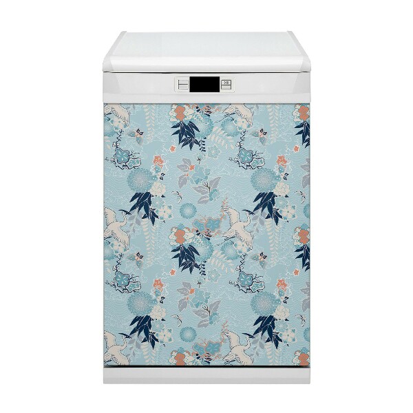 Magnetische Vaatwasser Panel Skin Cover Kraan en bloemen