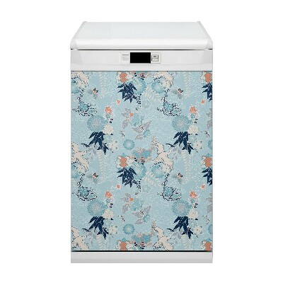 Magnetische Vaatwasser Panel Skin Cover Kraan en bloemen