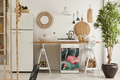 Magnetische Vaatwasser Panel Skin Cover Geschilderde flamingo