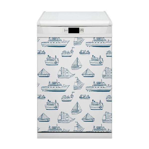 Magnetische Vaatwasser Deur Cover Blauwe schepen