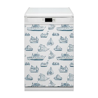 Magnetische Vaatwasser Deur Cover Blauwe schepen
