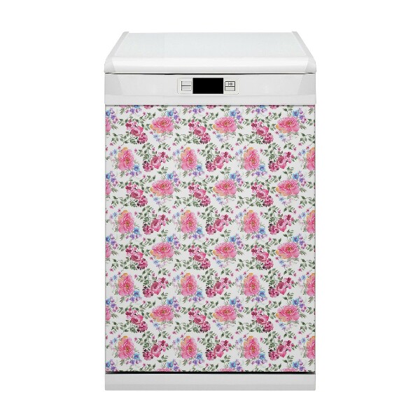 Magnetische Vaatwasser Panel Skin Cover Roses vintage stijl