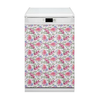 Magnetische Vaatwasser Panel Skin Cover Roses vintage stijl