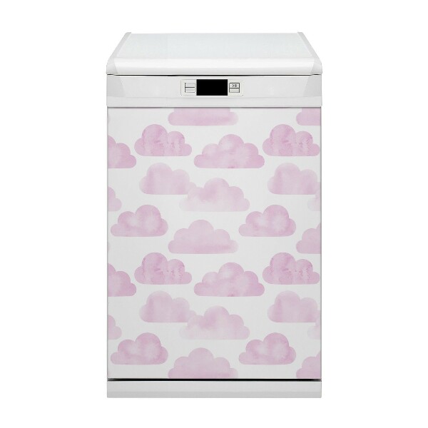 Magnetische Vaatwasser Deur Cover Roze wolken