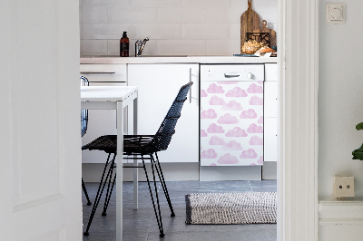 Magnetische Vaatwasser Deur Cover Roze wolken
