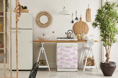 Magnetische Vaatwasser Deur Cover Roze wolken