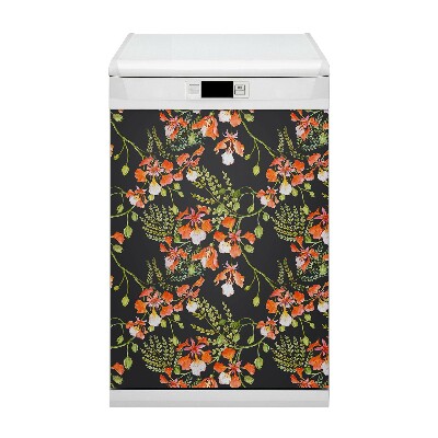 Vaatwasser Panel Cover rode bloemen