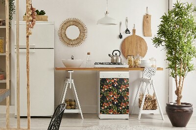 Vaatwasser Panel Cover rode bloemen