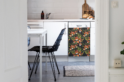 Vaatwasser Panel Cover rode bloemen