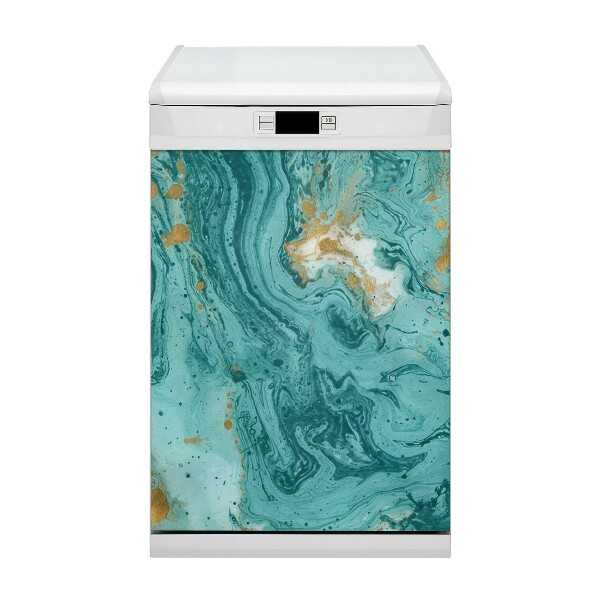 Vaatwasser Panel Cover Turquoise marmer