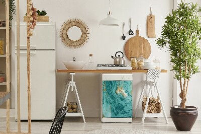Vaatwasser Panel Cover Turquoise marmer