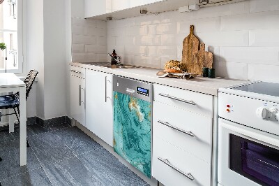 Vaatwasser Panel Cover Turquoise marmer