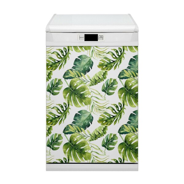 Magnetische Vaatwasser Panel Skin Cover Exotische bladeren
