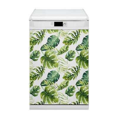 Magnetische Vaatwasser Panel Skin Cover Exotische bladeren