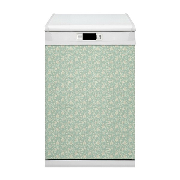 Magnetische Vaatwasser Deur Cover witte bloemen