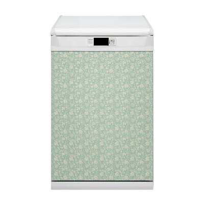 Magnetische Vaatwasser Deur Cover witte bloemen