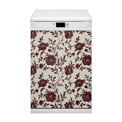 Vaatwasser Panel Cover Bourgondische bloemen