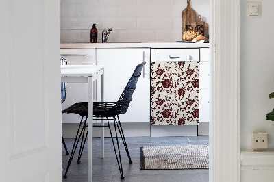 Vaatwasser Panel Cover Bourgondische bloemen
