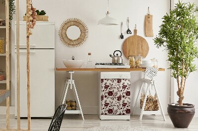 Vaatwasser Panel Cover Bourgondische bloemen
