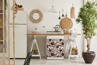 Vaatwasser Panel Cover Bourgondische bloemen