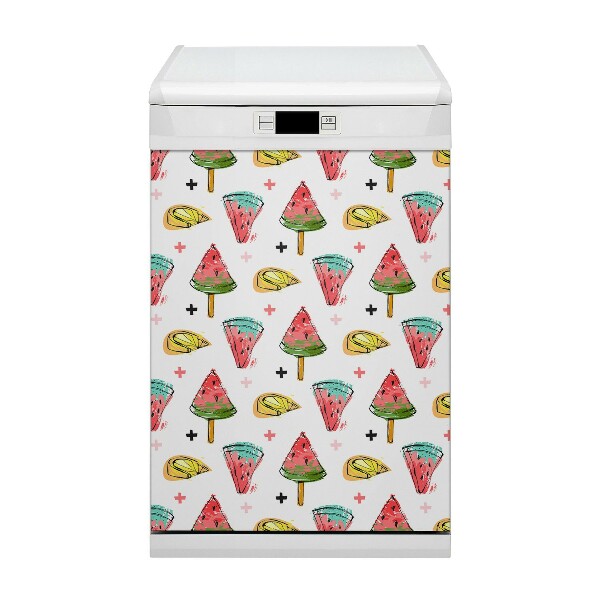 Magnetische Vaatwasser Panel Skin Cover Watermeloen op een stok