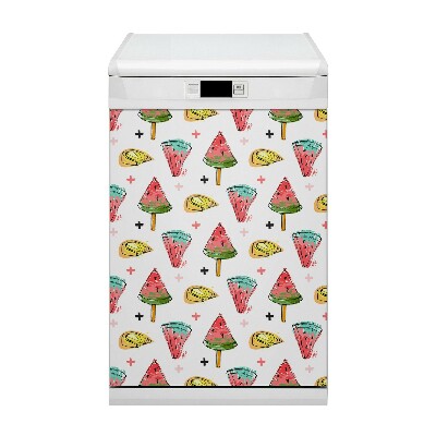 Magnetische Vaatwasser Panel Skin Cover Watermeloen op een stok