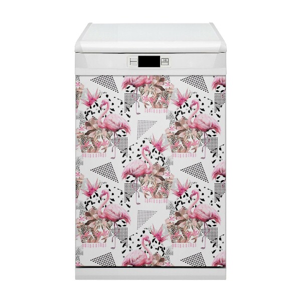 Decoratieve vaatwassermagneet Flamingos