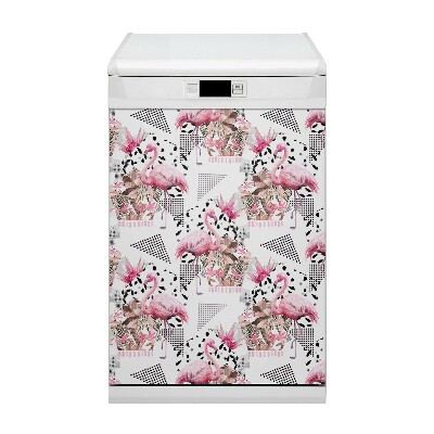 Decoratieve vaatwassermagneet Flamingos
