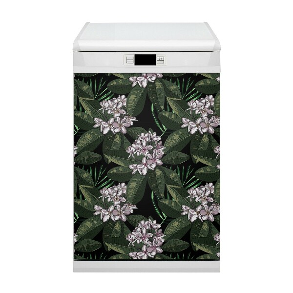 Magnetische Vaatwasser Deur Cover Exotische bloemen